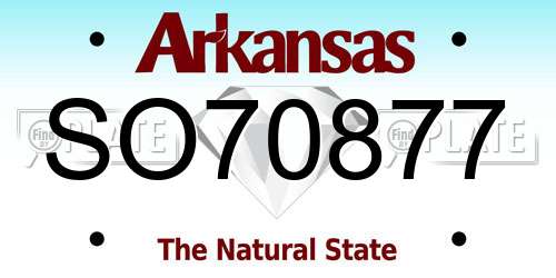 SO70877 Arkansas License Plate