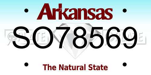 SO78569 Arkansas License Plate