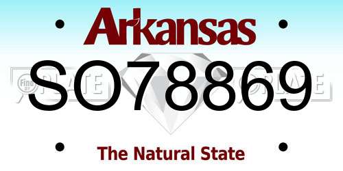 SO78869 Arkansas License Plate