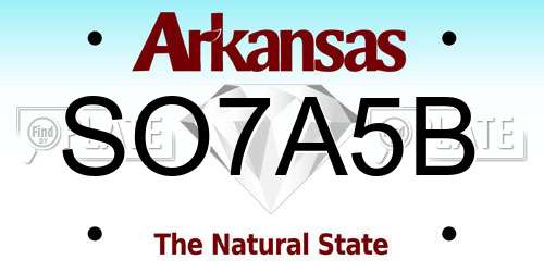 SO7A5B Arkansas License Plate