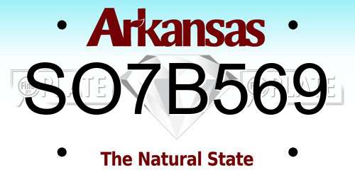 SO7B569 Arkansas License Plate