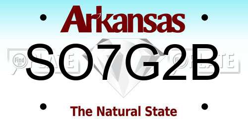 SO7G2B Arkansas License Plate