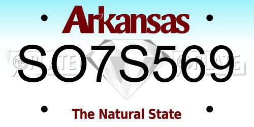 SO7S569 Arkansas License Plate