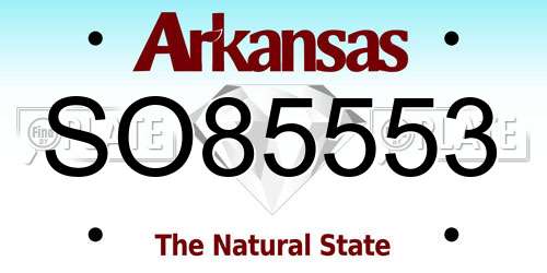 SO85553 Arkansas License Plate
