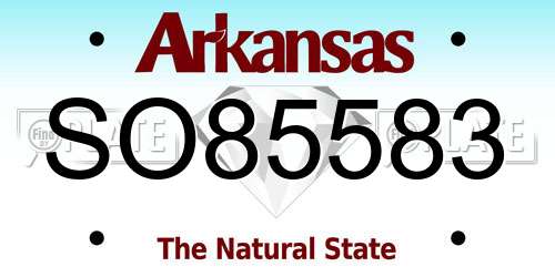 SO85583 Arkansas License Plate