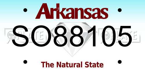 SO88105 Arkansas License Plate