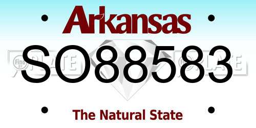 SO88583 Arkansas License Plate