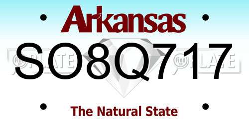 SO8Q717 Arkansas License Plate