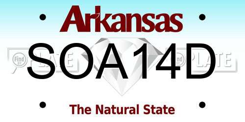 SOA14D Arkansas License Plate