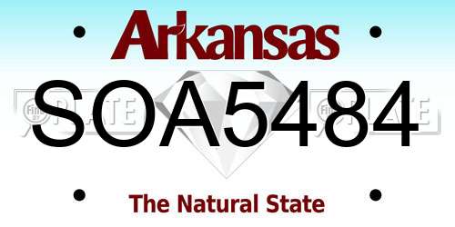 SOA5484 Arkansas License Plate