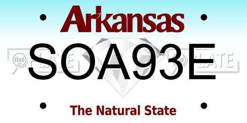 SOA93E Arkansas License Plate