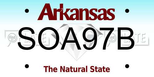 SOA97B Arkansas License Plate