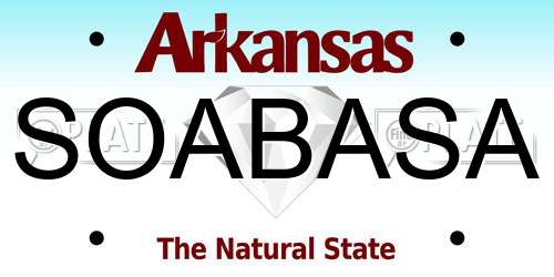 SOABASA Arkansas License Plate