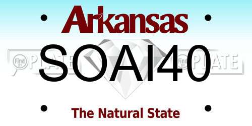 SOAI40 Arkansas License Plate