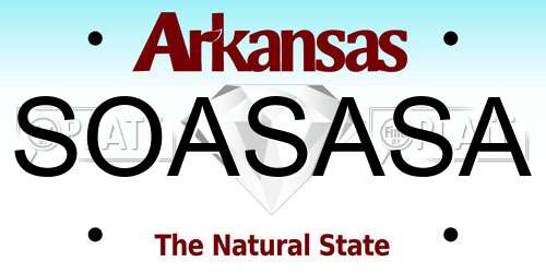 SOASASA Arkansas License Plate