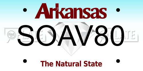 SOAV80 Arkansas License Plate