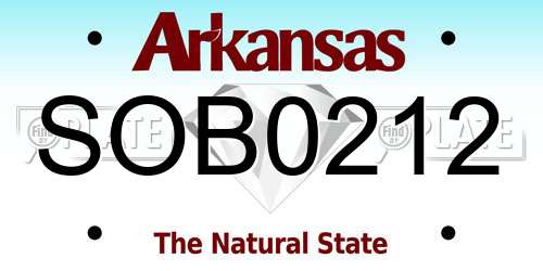 SOB0212 Arkansas License Plate