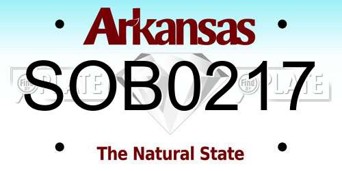 SOB0217 Arkansas License Plate