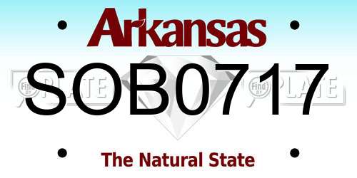 SOB0717 Arkansas License Plate