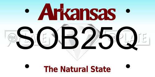 SOB25Q Arkansas License Plate