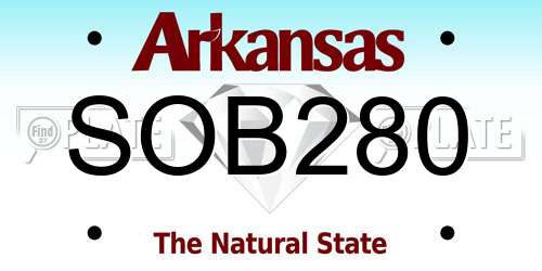 SOB280 Arkansas License Plate