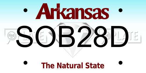 SOB28D Arkansas License Plate