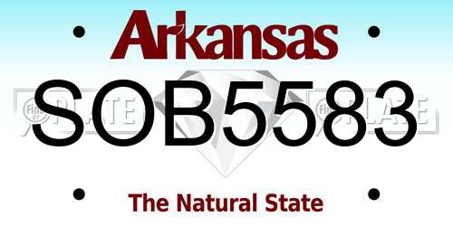 SOB5583 Arkansas License Plate