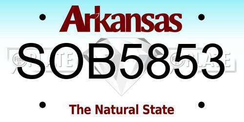 SOB5853 Arkansas License Plate