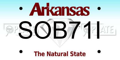 SOB71I Arkansas License Plate