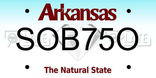 SOB75O Arkansas License Plate