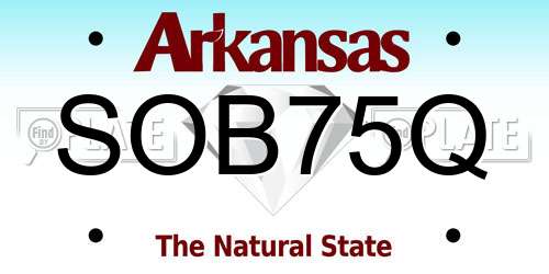 SOB75Q Arkansas License Plate