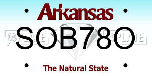 SOB78O Arkansas License Plate