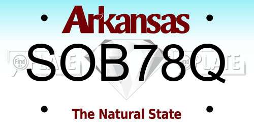 SOB78Q Arkansas License Plate