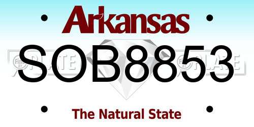 SOB8853 Arkansas License Plate