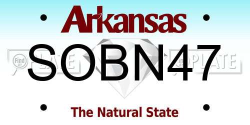 SOBN47 Arkansas License Plate