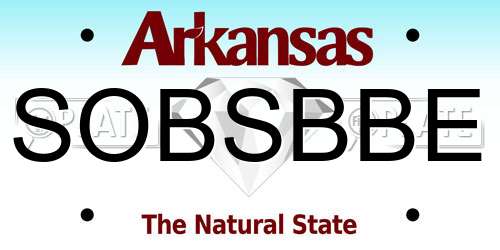 SOBSBBE Arkansas License Plate