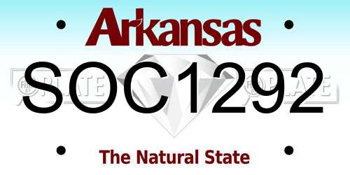 SOC1292 Arkansas License Plate
