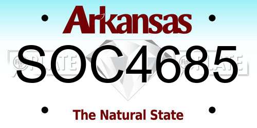 SOC4685 Arkansas License Plate