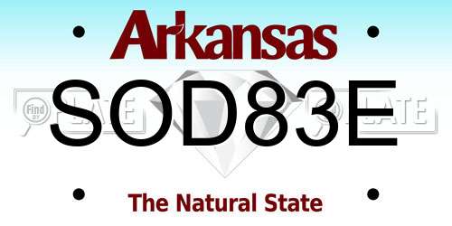 SOD83E Arkansas License Plate