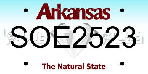 SOE2523 Arkansas License Plate