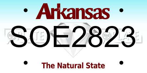 SOE2823 Arkansas License Plate