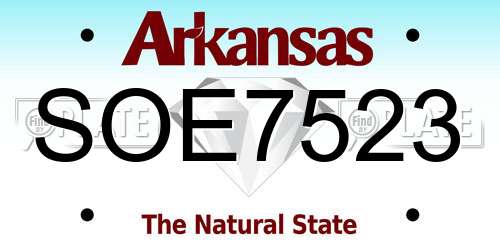 SOE7523 Arkansas License Plate