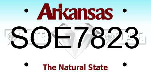 SOE7823 Arkansas License Plate