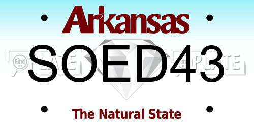 SOED43 Arkansas License Plate