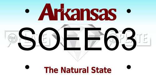 SOEE63 Arkansas License Plate