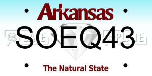 SOEQ43 Arkansas License Plate
