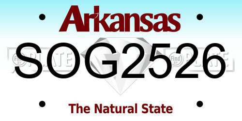 SOG2526 Arkansas License Plate