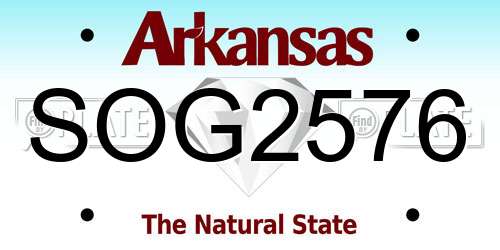SOG2576 Arkansas License Plate