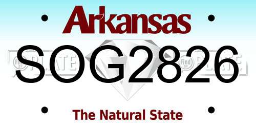 SOG2826 Arkansas License Plate