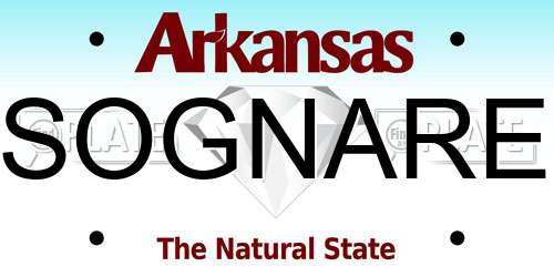 SOGNARE Arkansas License Plate